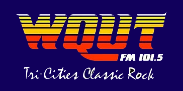 Wcqr fm 101.5 tri-cities classic rock station logo with a vibrant, retro font design